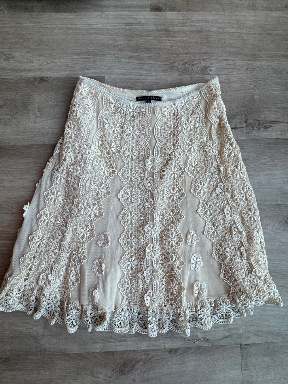 Antonio Melani Vintage Crocheted Cottagecore Skirt Sz 6